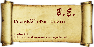 Brendörfer Ervin névjegykártya